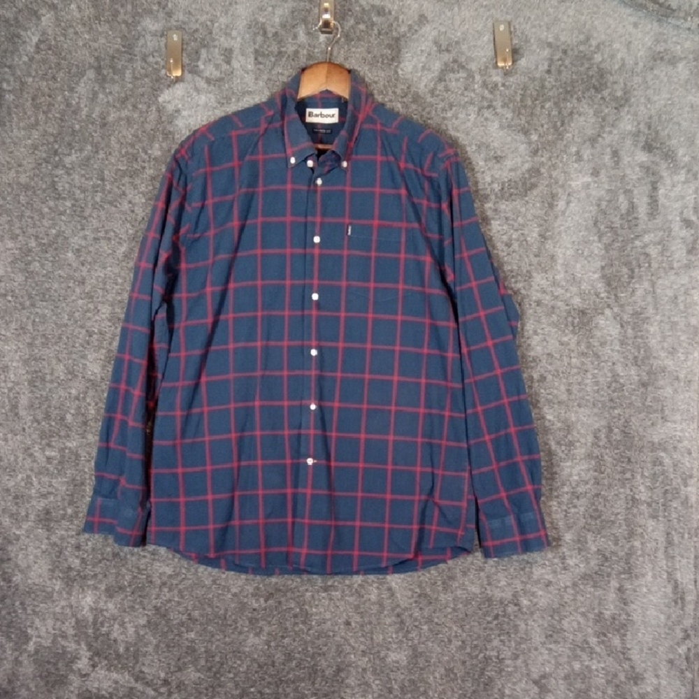 Barbour Men's Tailored FitLong Sleeve Cotton Button Up Office Size X